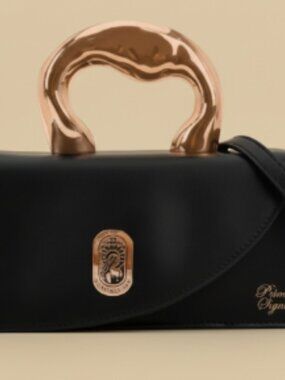 Black Handbag with Rose Gold Hardware